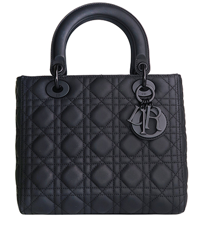 Medium Lady Dior, &pound;3,200, Handbags, Black, Front view